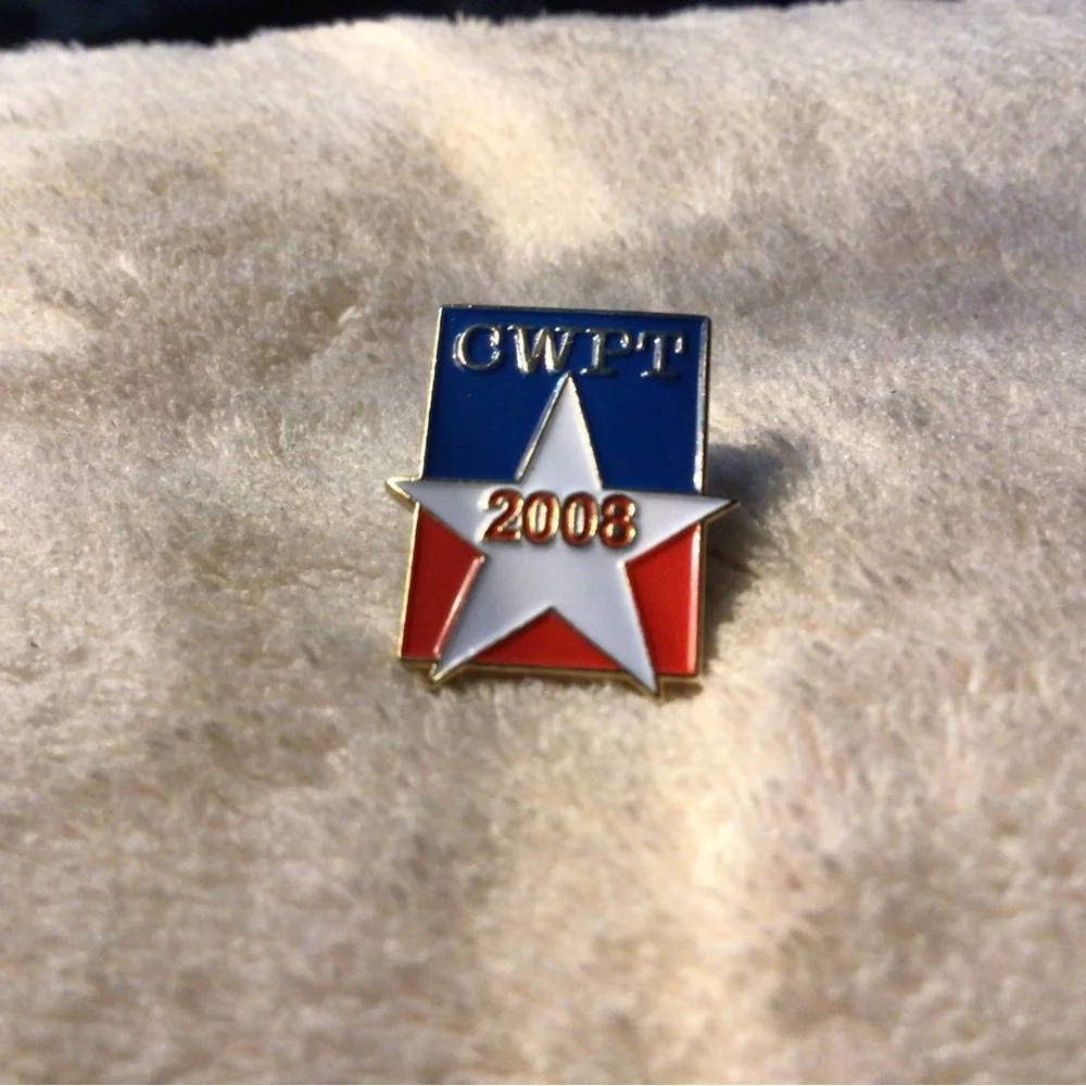 CWPT 2008 Red, White & Blue Star Enamel Lapel Pin